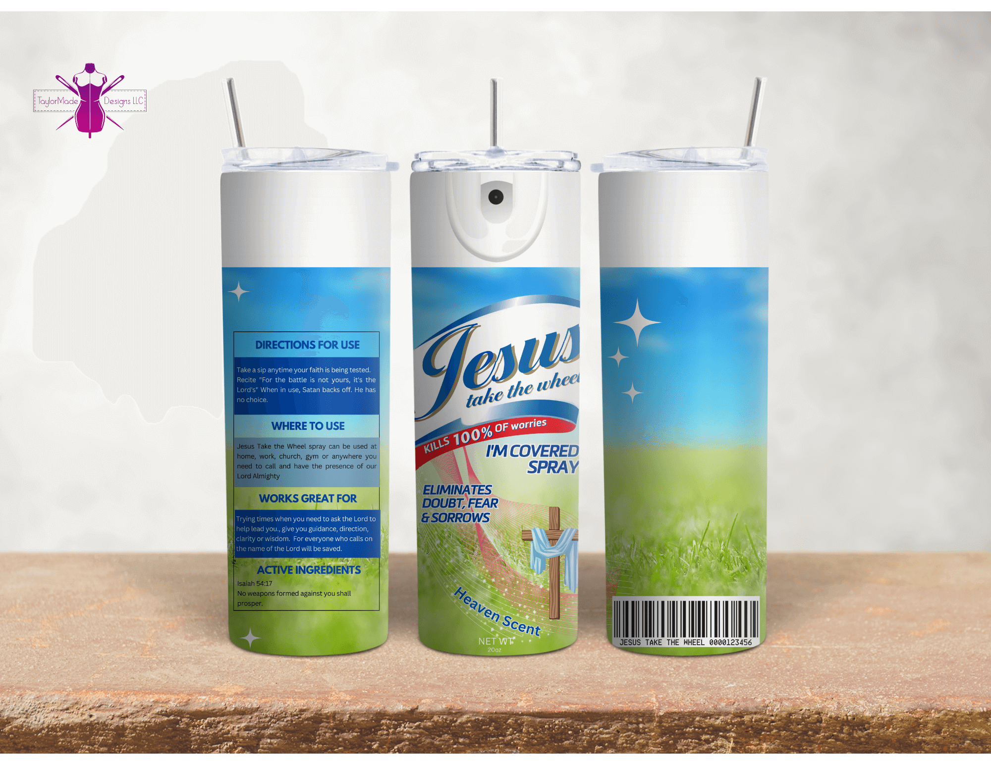 tumbler-jesus-take-the-wheel-blue-and-green taylor made designs tumbler jesus take the wheel blue and green